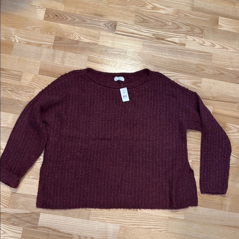 Lou & Grey Purple Crew Neck Sweater with Chunky Knit